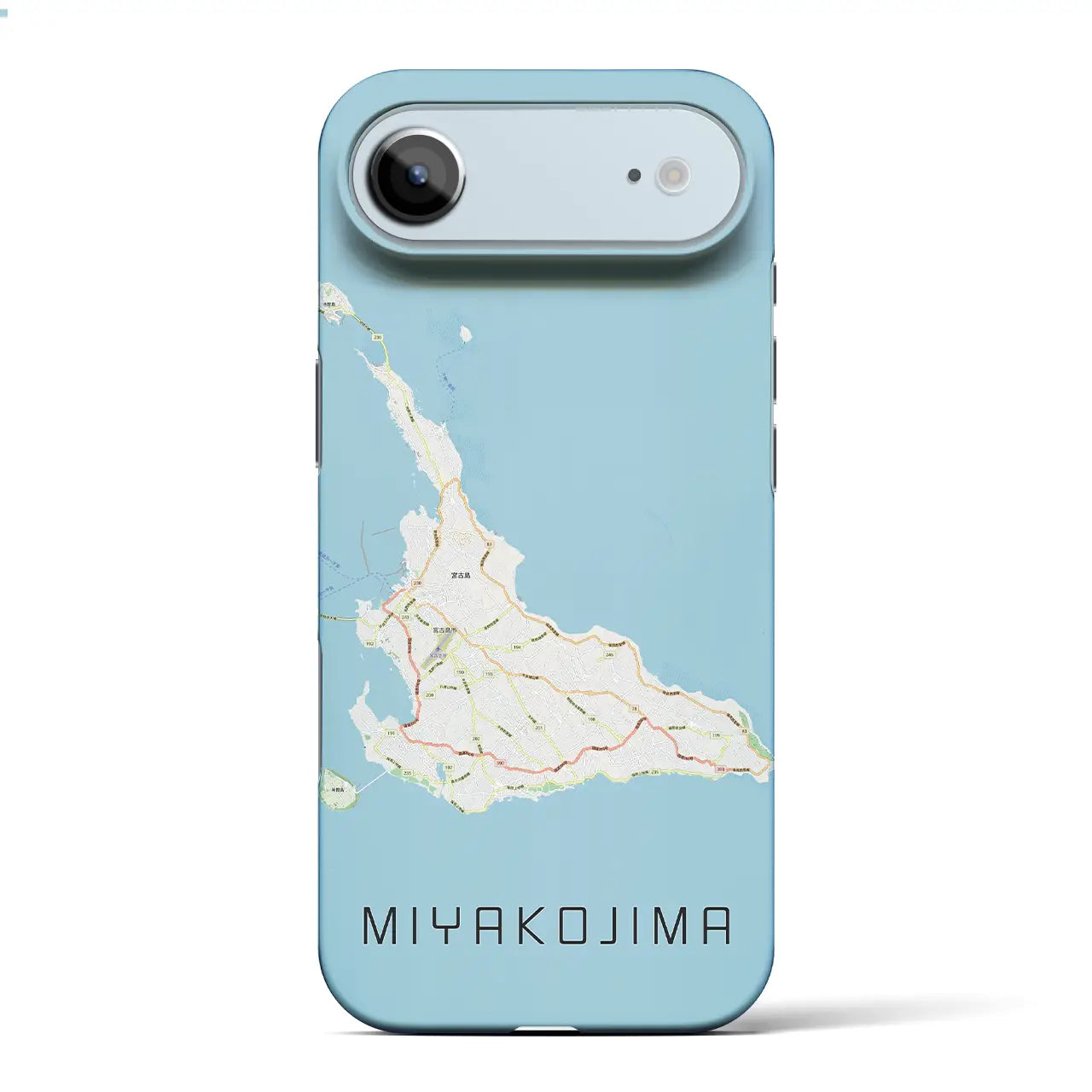 【宮古島（沖縄県）】地図柄iPhoneケース（バックカバータイプ）