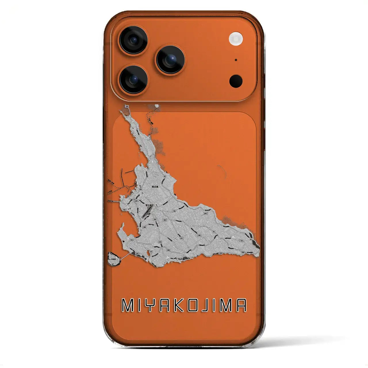 【宮古島（沖縄県）】地図柄iPhoneケース（クリアタイプ）モノトーン・iPhone 17 Pro Max 用