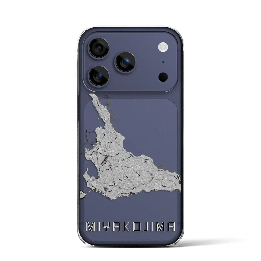 【宮古島（沖縄県）】地図柄iPhoneケース（クリアタイプ）