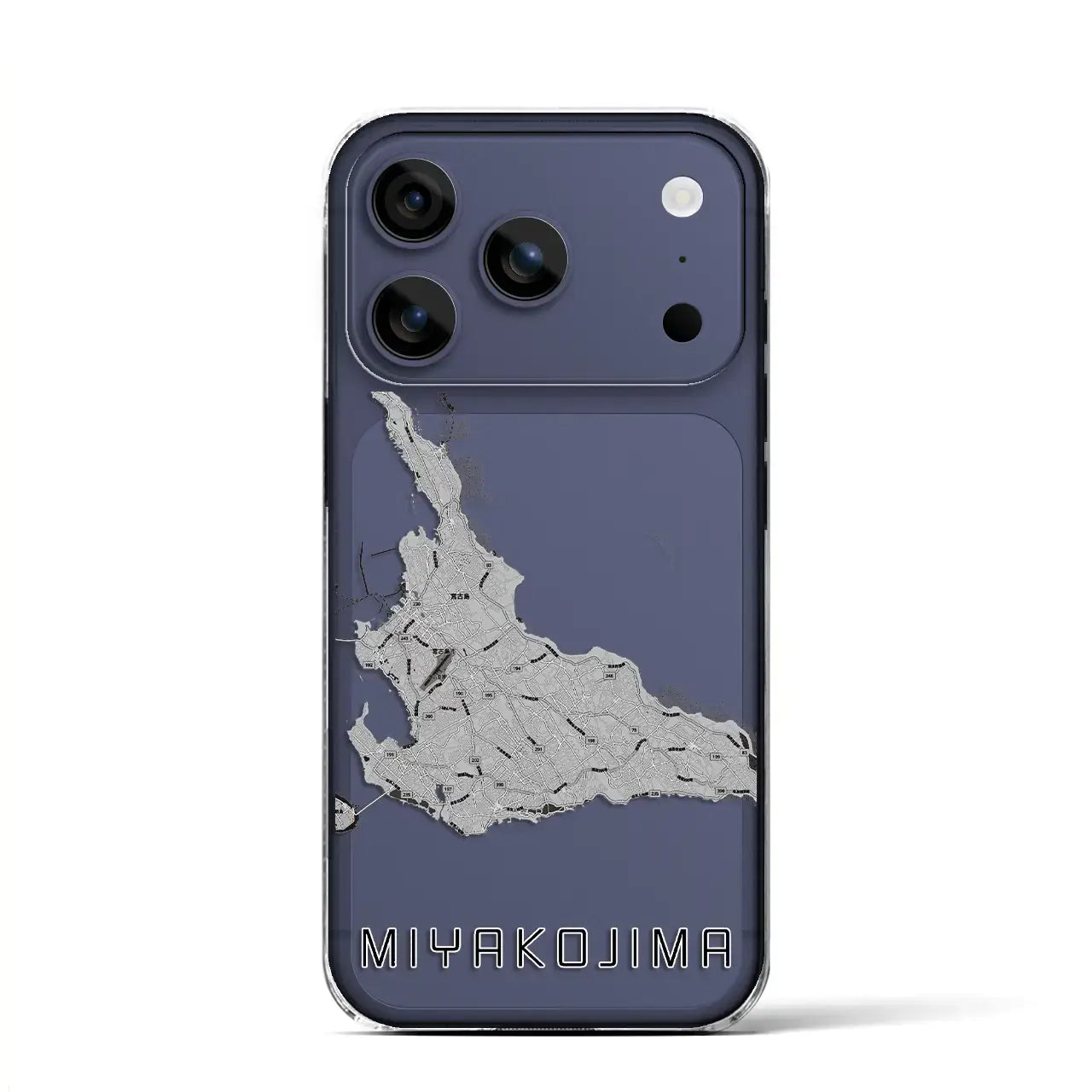【宮古島（沖縄県）】地図柄iPhoneケース（クリアタイプ）