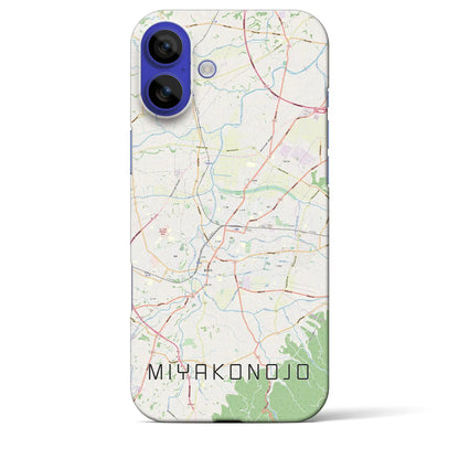 【都城（宮崎県）】地図柄iPhoneケース（バックカバータイプ）ブラック・iPhone 16 Pro Max 用