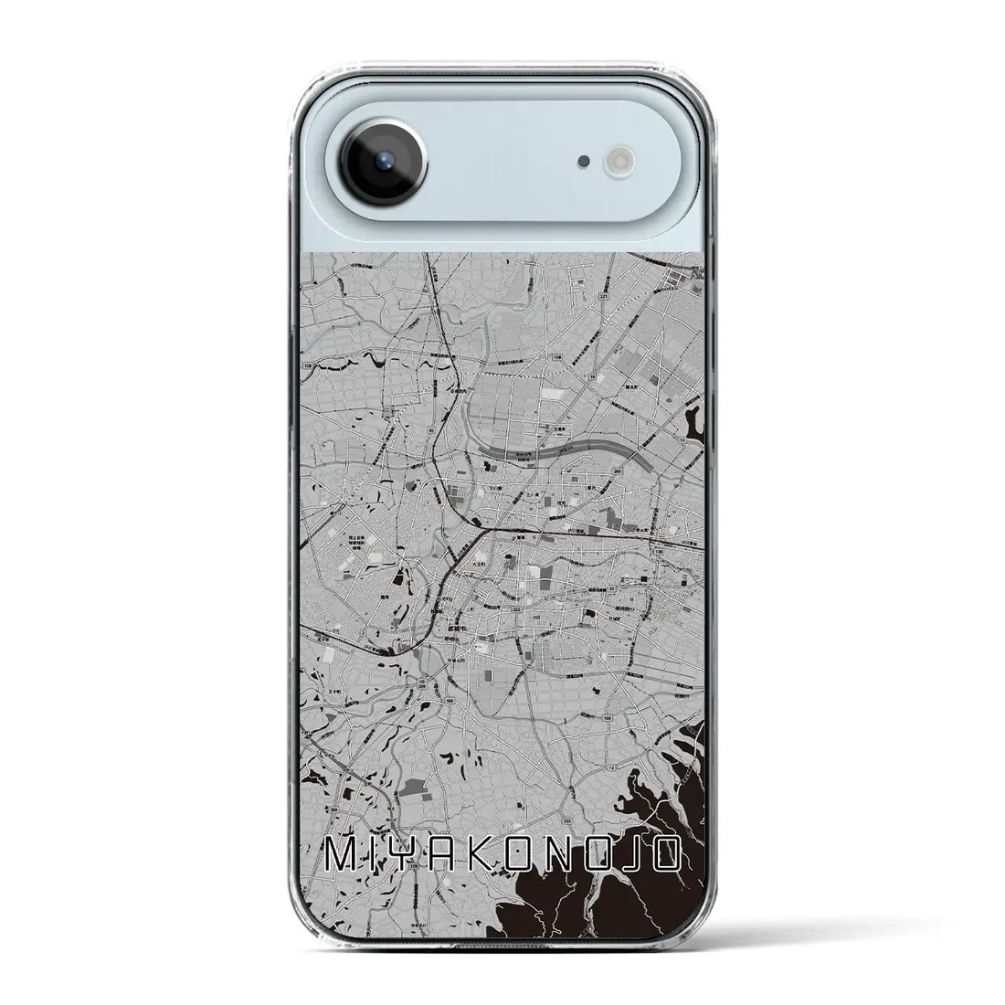 【都城(宮崎県)】地図柄iPhoneケース(クリアタイプ)モノトーン・iPhone 17 Pro Max 用