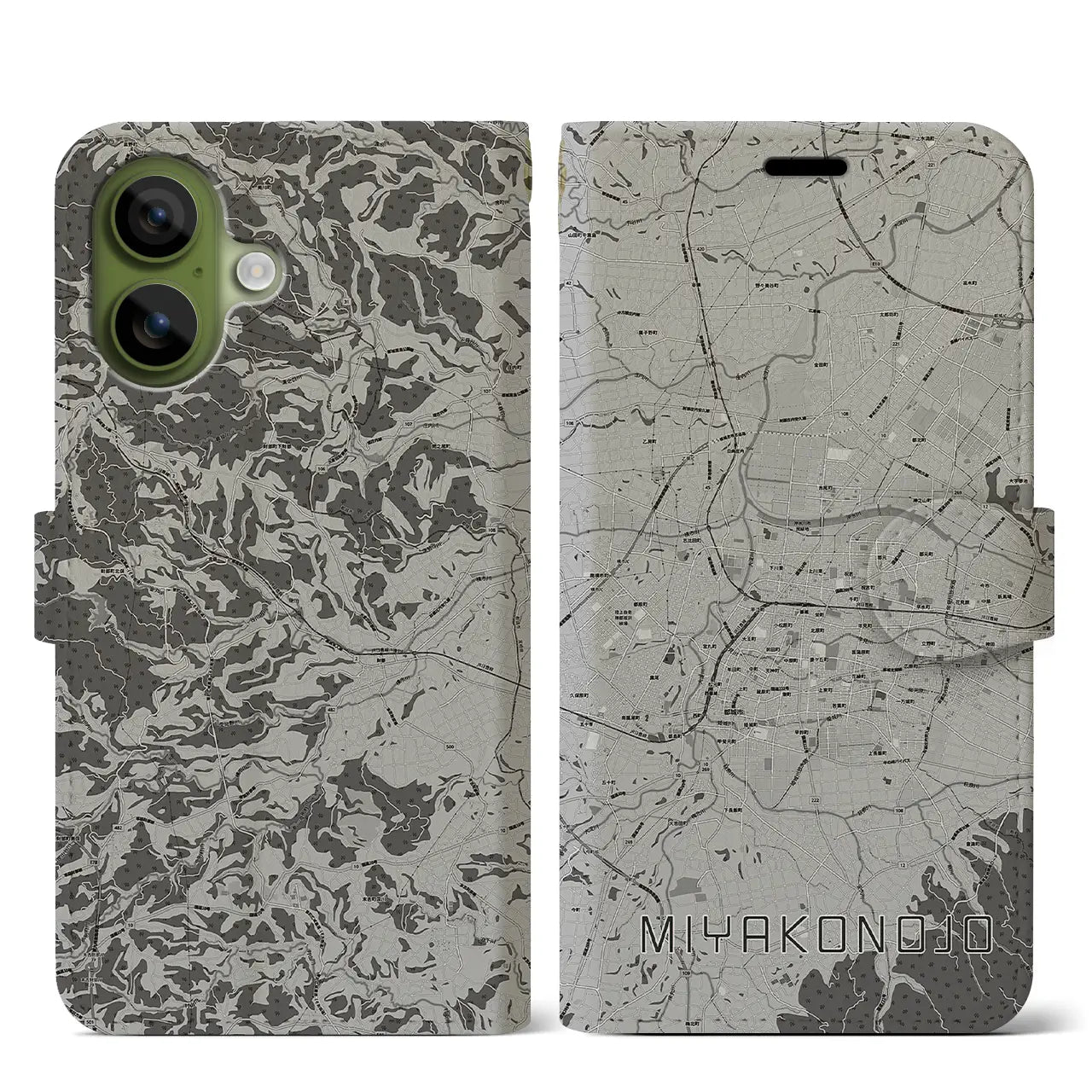 【都城（宮崎県）】地図柄iPhoneケース（手帳タイプ）