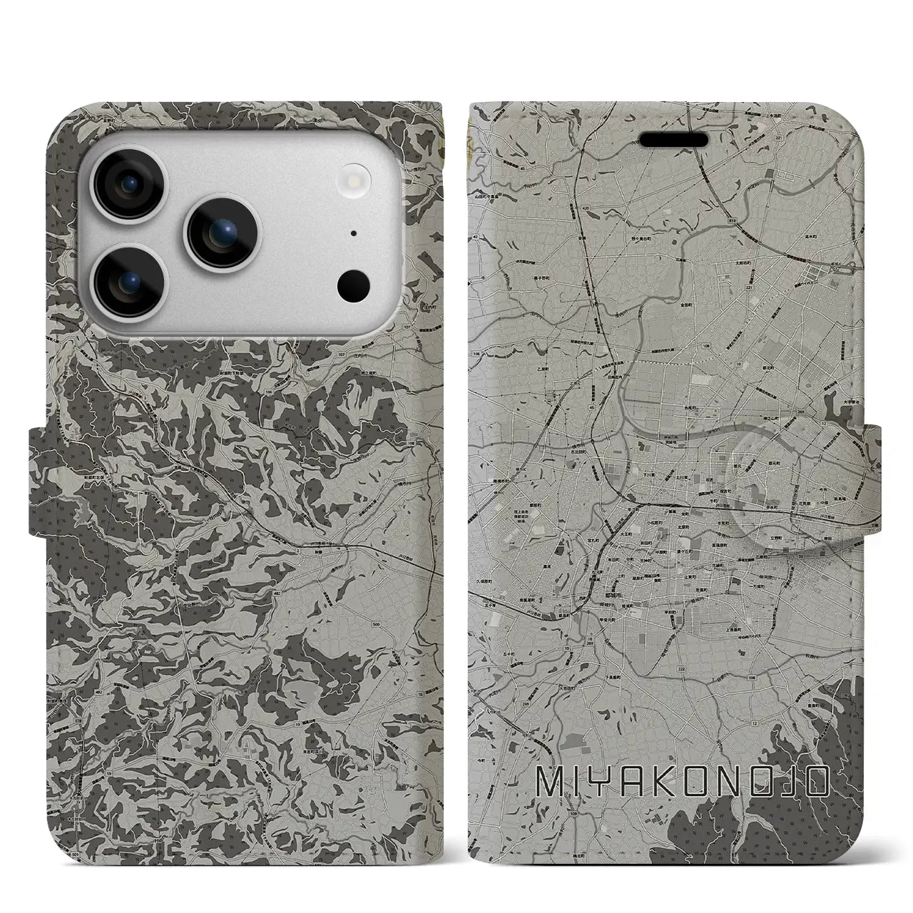 【都城（宮崎県）】地図柄iPhoneケース（手帳タイプ）