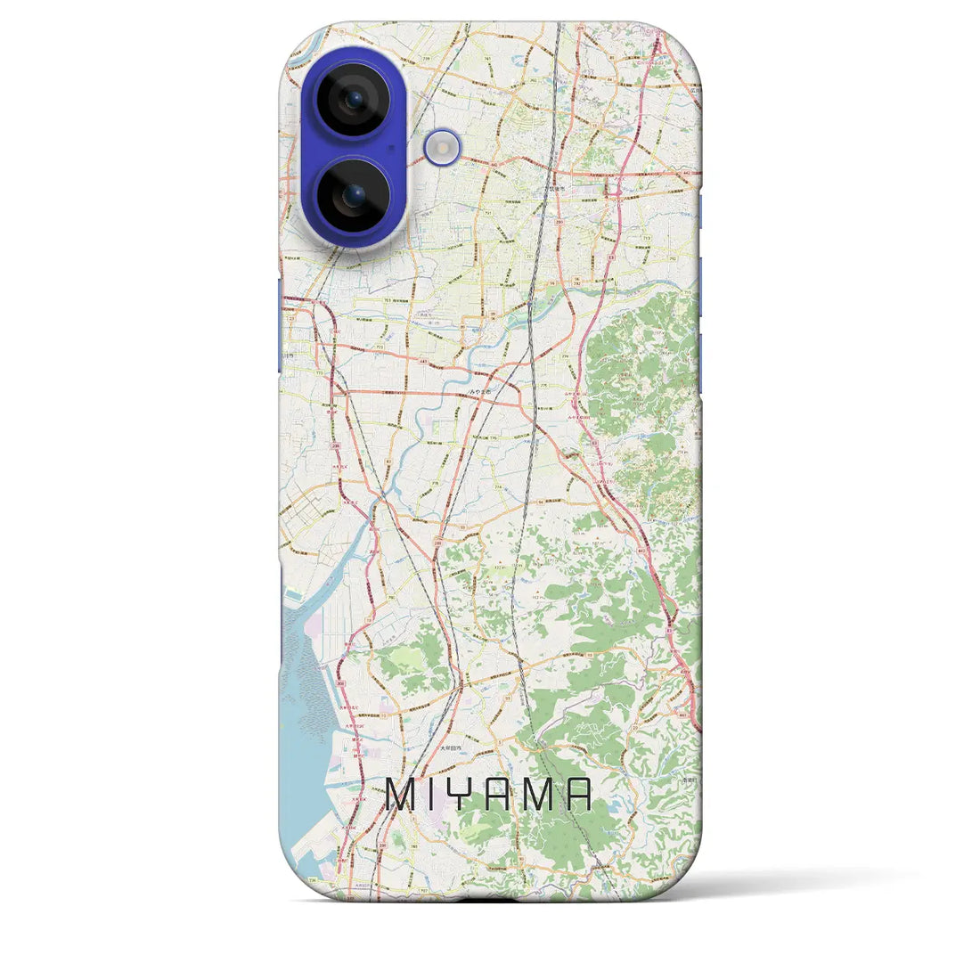 【みやま(福岡県)】地図柄iPhoneケース(バックカバータイプ)ナチュラル・iPhone 16 Pro Max 用