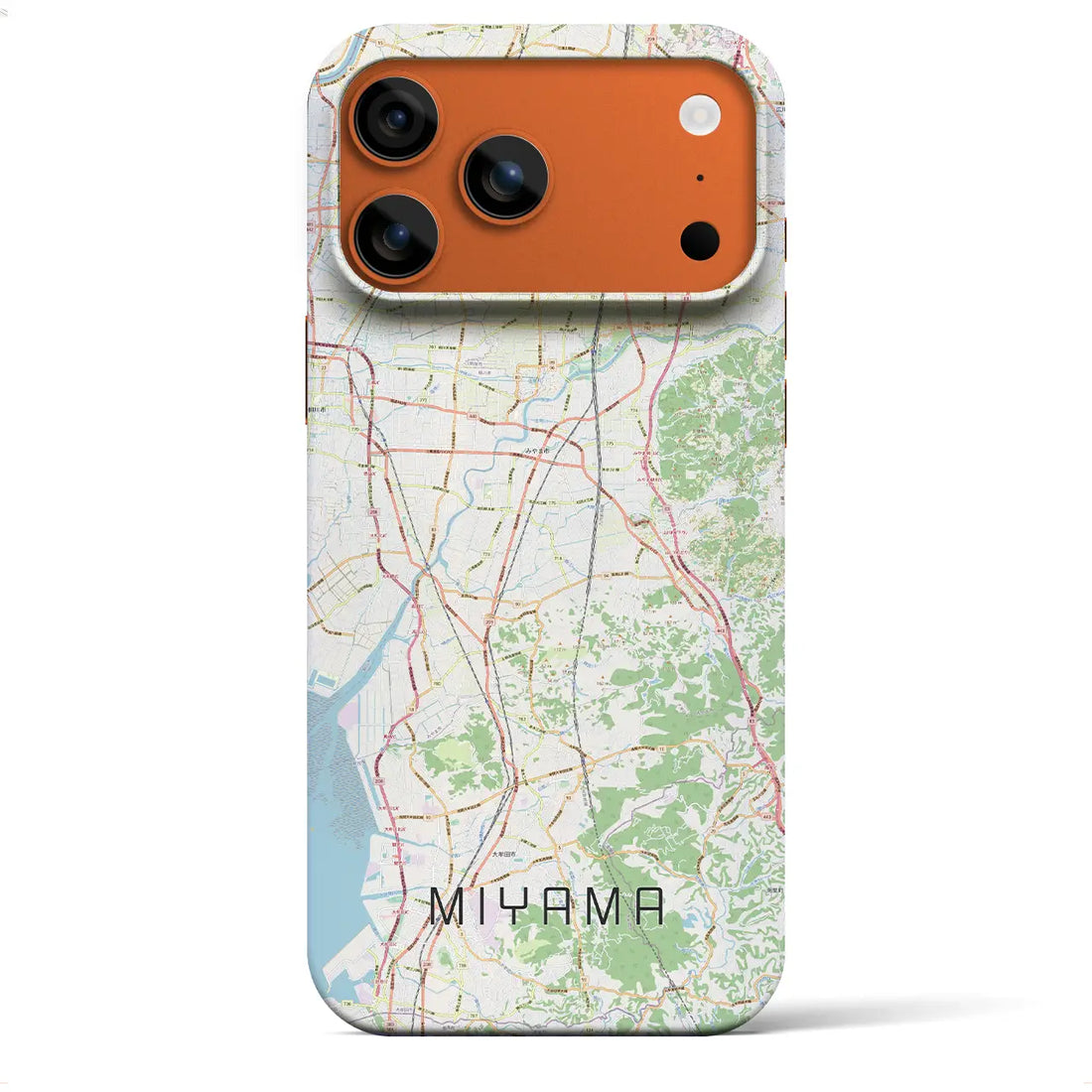 【みやま（福岡県）】地図柄iPhoneケース（バックカバータイプ）ブラック・iPhone 17 Pro Max 用