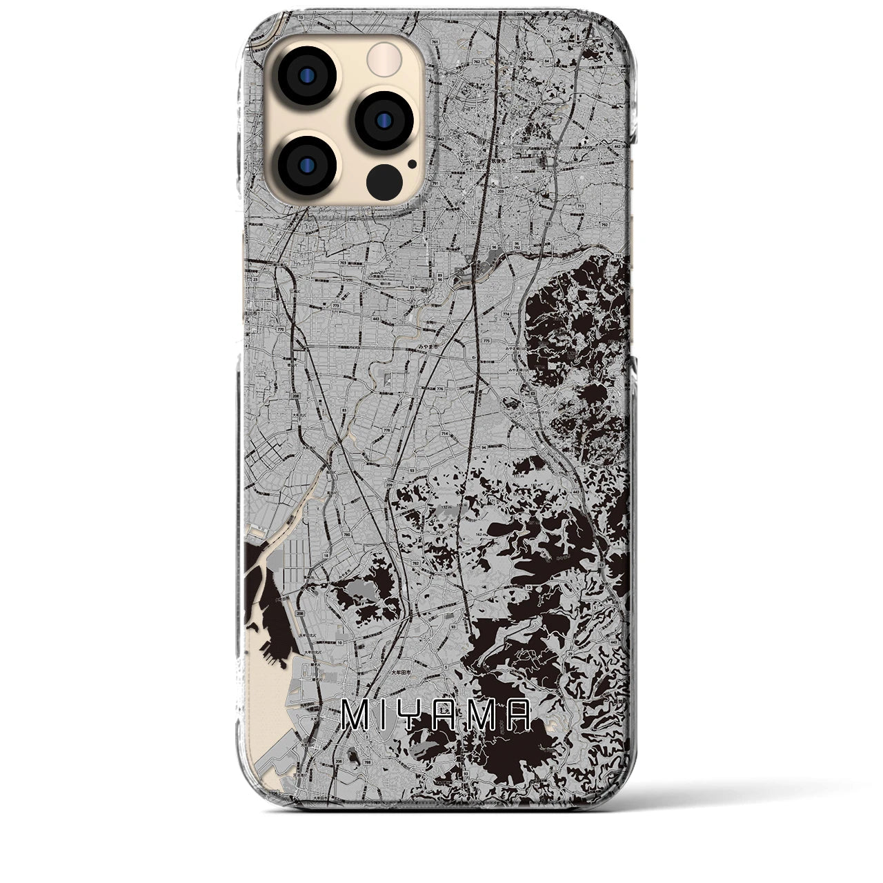 【みやま（福岡県）】地図柄iPhoneケース（クリアタイプ）