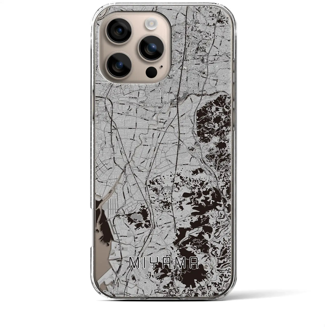 【みやま（福岡県）】地図柄iPhoneケース（クリアタイプ）