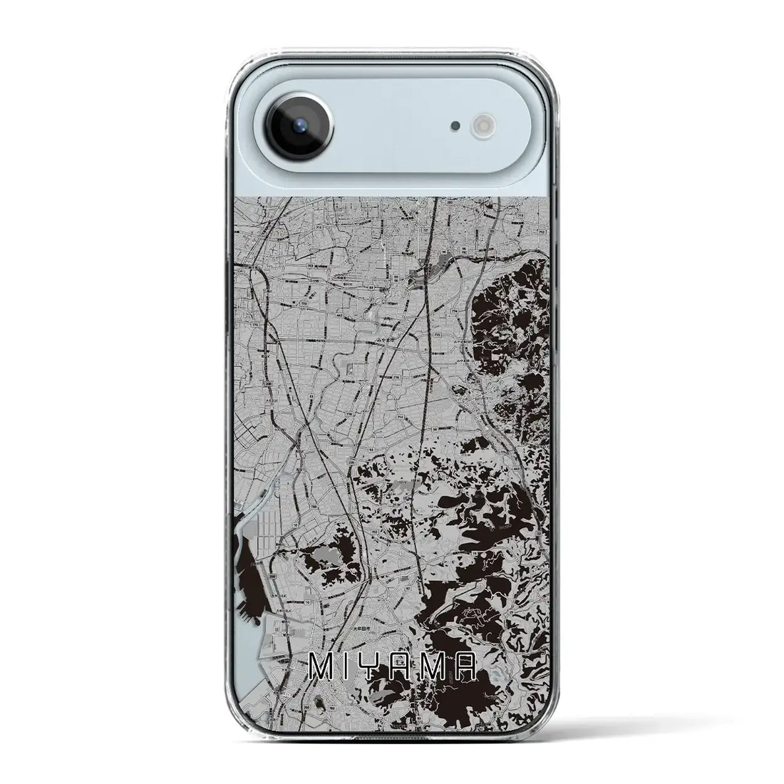 【みやま（福岡県）】地図柄iPhoneケース（クリアタイプ）モノトーン・iPhone 17 Pro Max 用