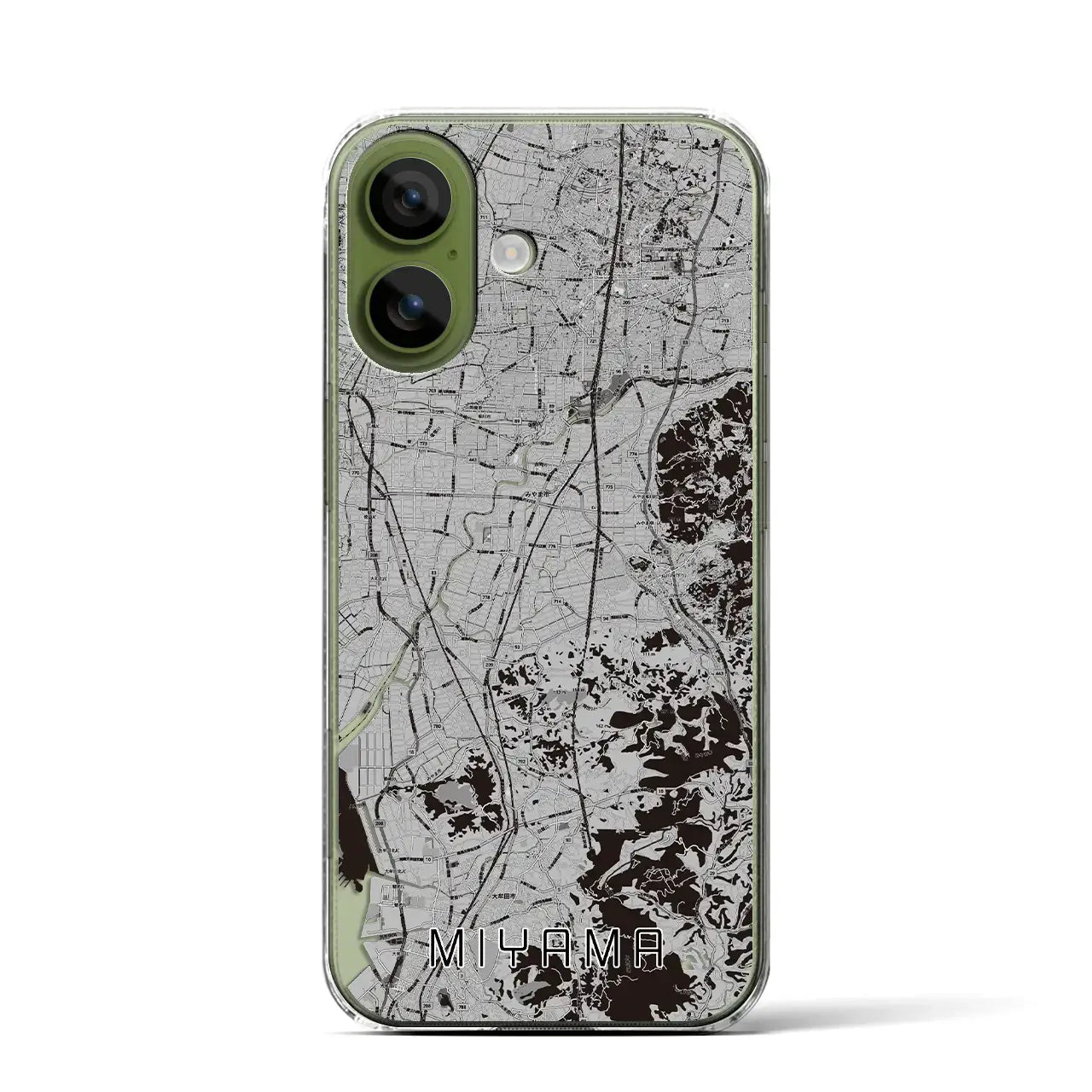 【みやま（福岡県）】地図柄iPhoneケース（クリアタイプ）