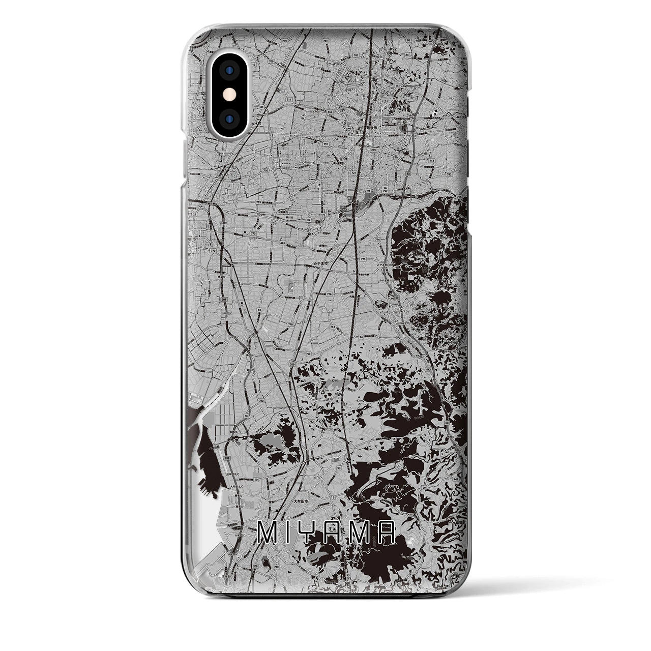 【みやま（福岡県）】地図柄iPhoneケース（クリアタイプ）