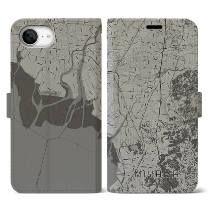 【みやま（福岡県）】地図柄iPhoneケース（手帳タイプ）