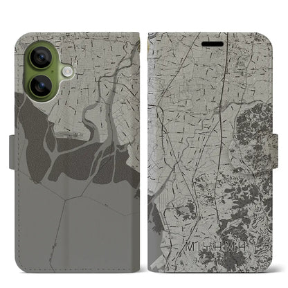 【みやま（福岡県）】地図柄iPhoneケース（手帳タイプ）