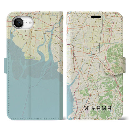 【みやま（福岡県）】地図柄iPhoneケース（手帳タイプ）