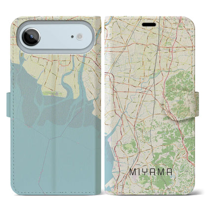 【みやま（福岡県）】地図柄iPhoneケース（手帳タイプ）