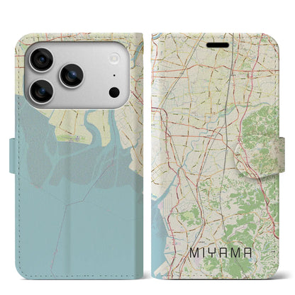 【みやま（福岡県）】地図柄iPhoneケース（手帳タイプ）