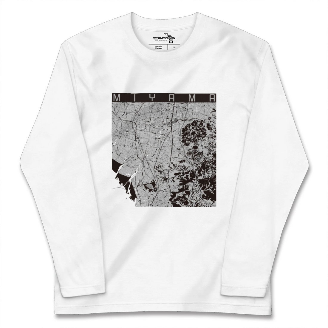 【みやま(福岡県)】地図柄ロングスリーブTシャツ