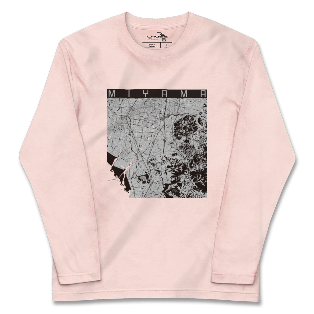 【みやま(福岡県)】地図柄ロングスリーブTシャツ