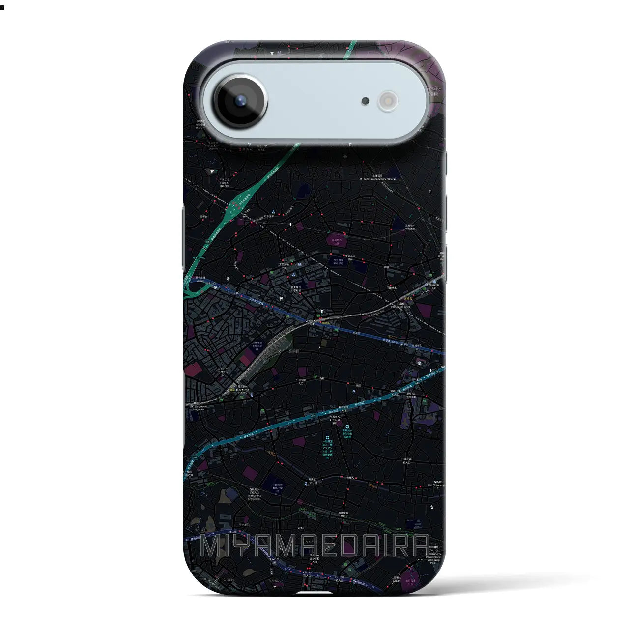 【宮前平（神奈川県）】地図柄iPhoneケース（バックカバータイプ）