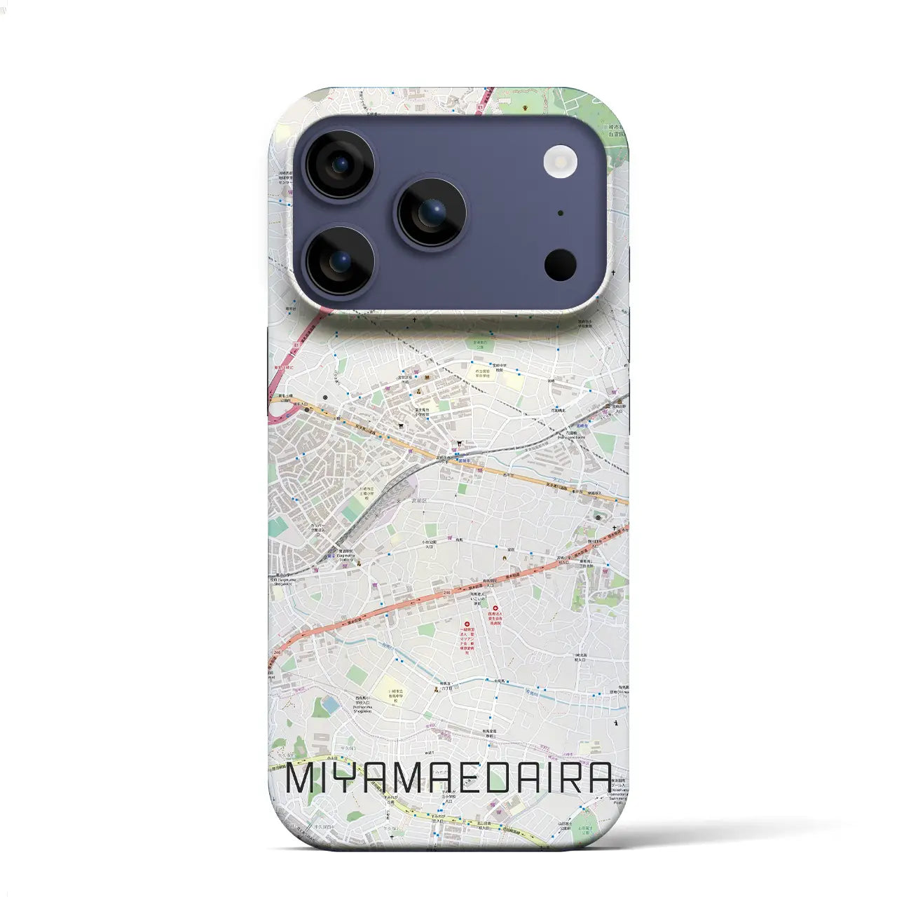 【宮前平（神奈川県）】地図柄iPhoneケース（バックカバータイプ）