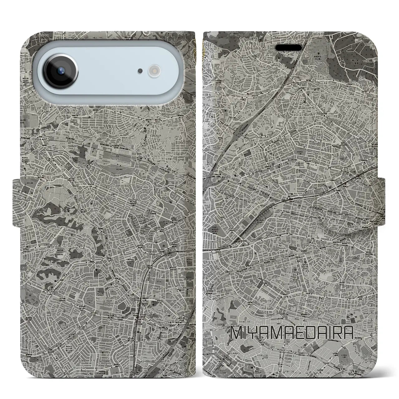 【宮前平（神奈川県）】地図柄iPhoneケース（手帳タイプ）