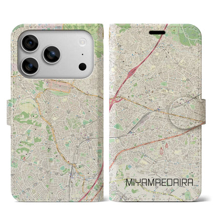 【宮前平（神奈川県）】地図柄iPhoneケース（手帳タイプ）