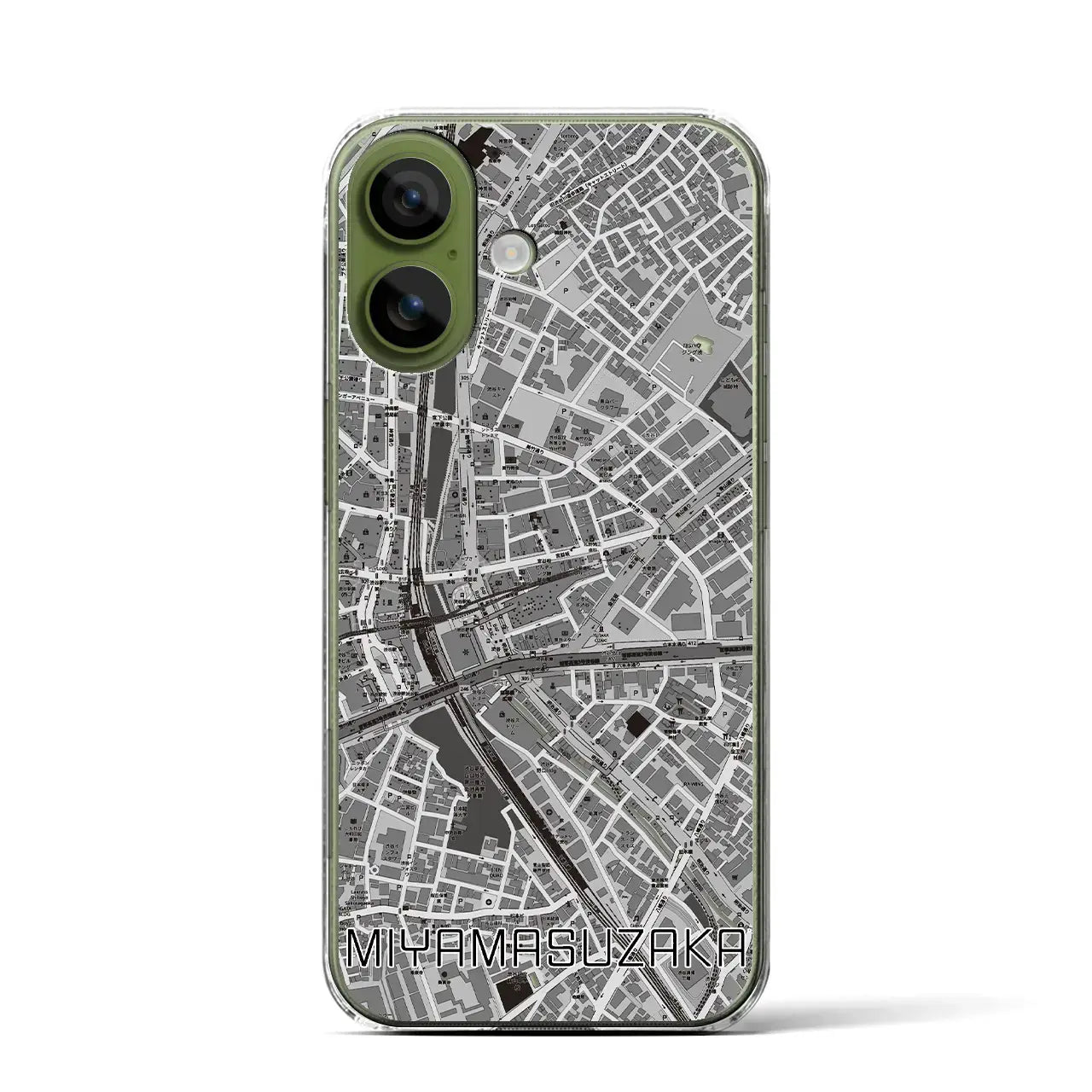 【宮益坂（東京都）】地図柄iPhoneケース（クリアタイプ）