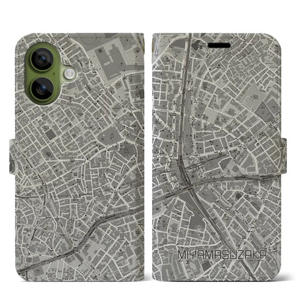 【宮益坂（東京都）】地図柄iPhoneケース（手帳タイプ）