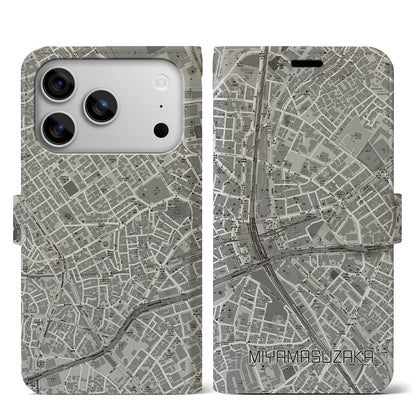 【宮益坂（東京都）】地図柄iPhoneケース（手帳タイプ）