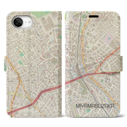 【宮益坂（東京都）】地図柄iPhoneケース（手帳タイプ）