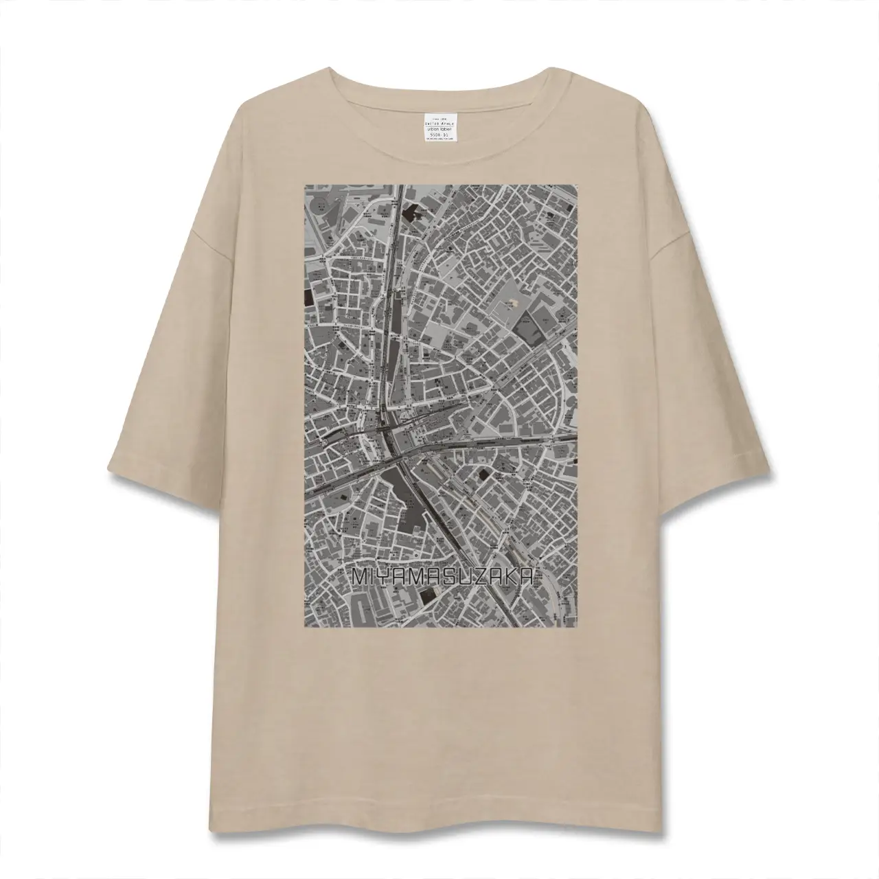 【宮益坂（東京都）】地図柄ビッグシルエットTシャツ