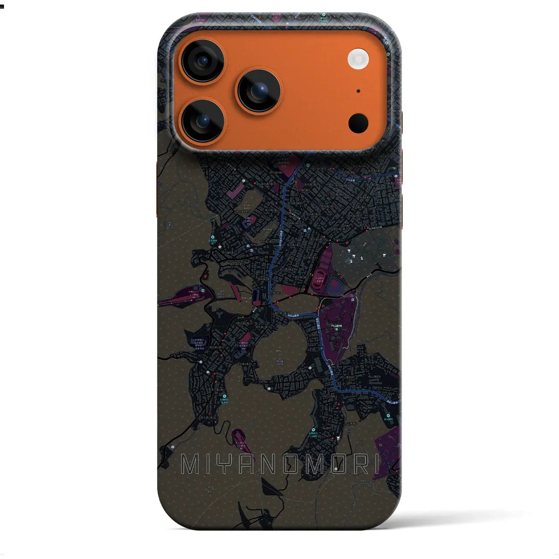 【宮の森（北海道）】地図柄iPhoneケース（バックカバータイプ）