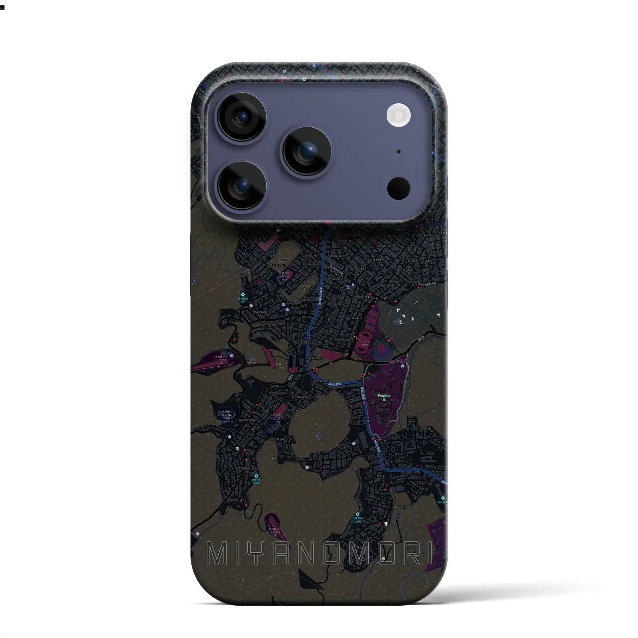 【宮の森（北海道）】地図柄iPhoneケース（バックカバータイプ）