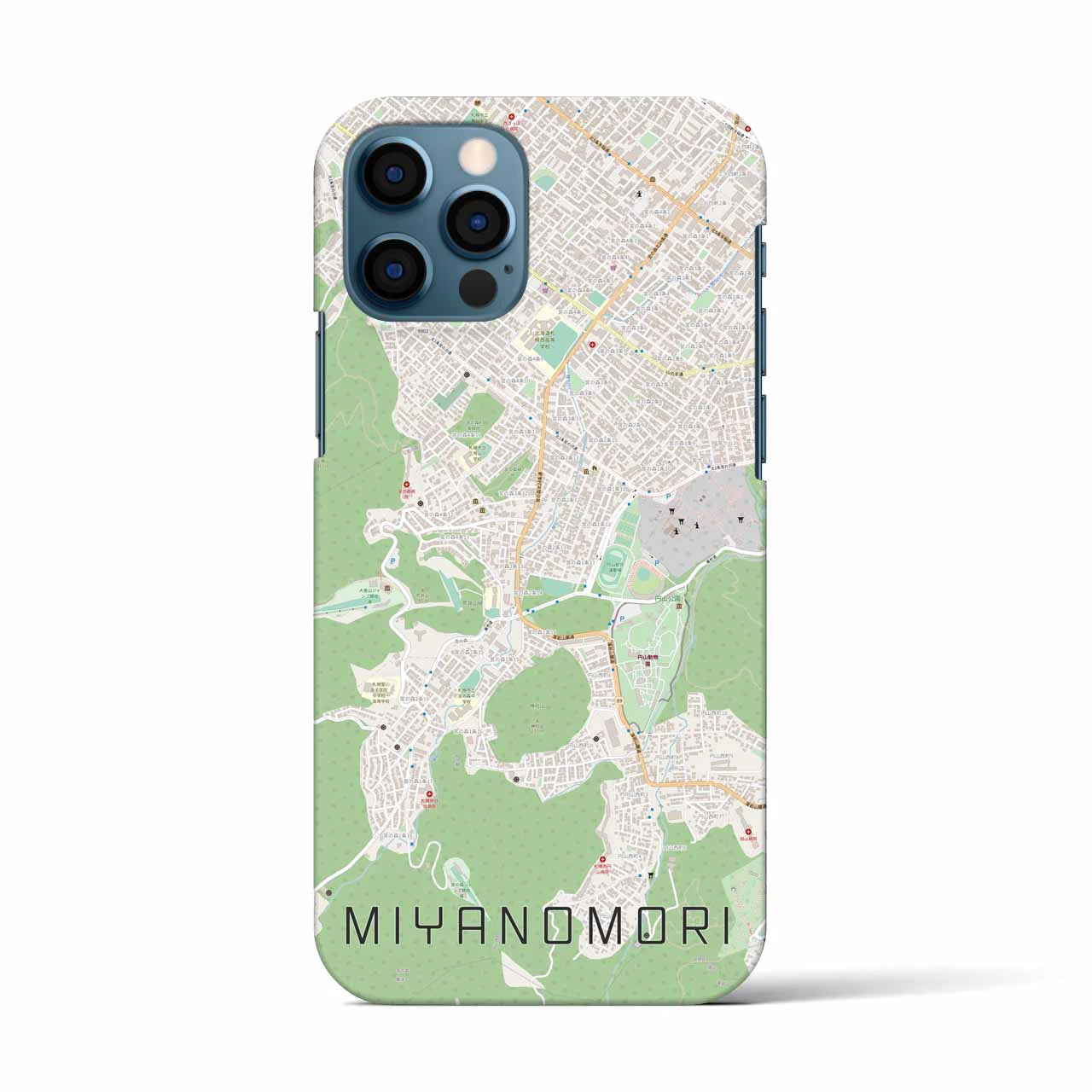 【宮の森（北海道）】地図柄iPhoneケース（バックカバータイプ）
