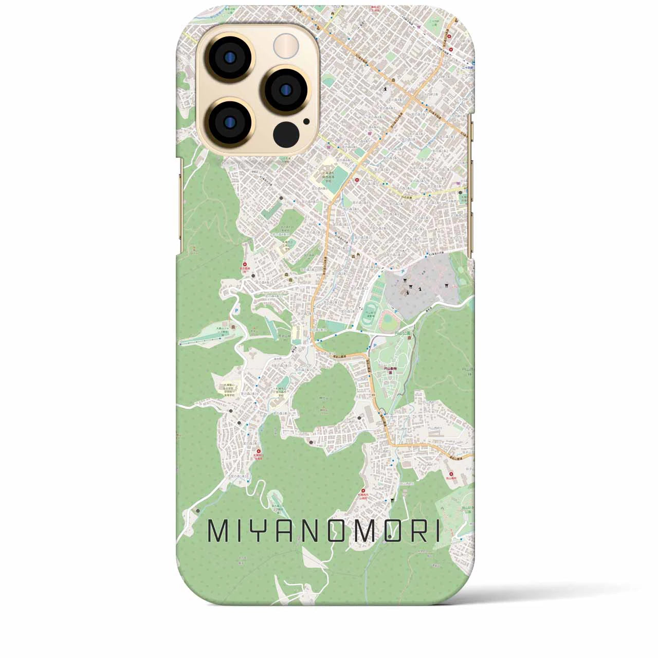 【宮の森（北海道）】地図柄iPhoneケース（バックカバータイプ）