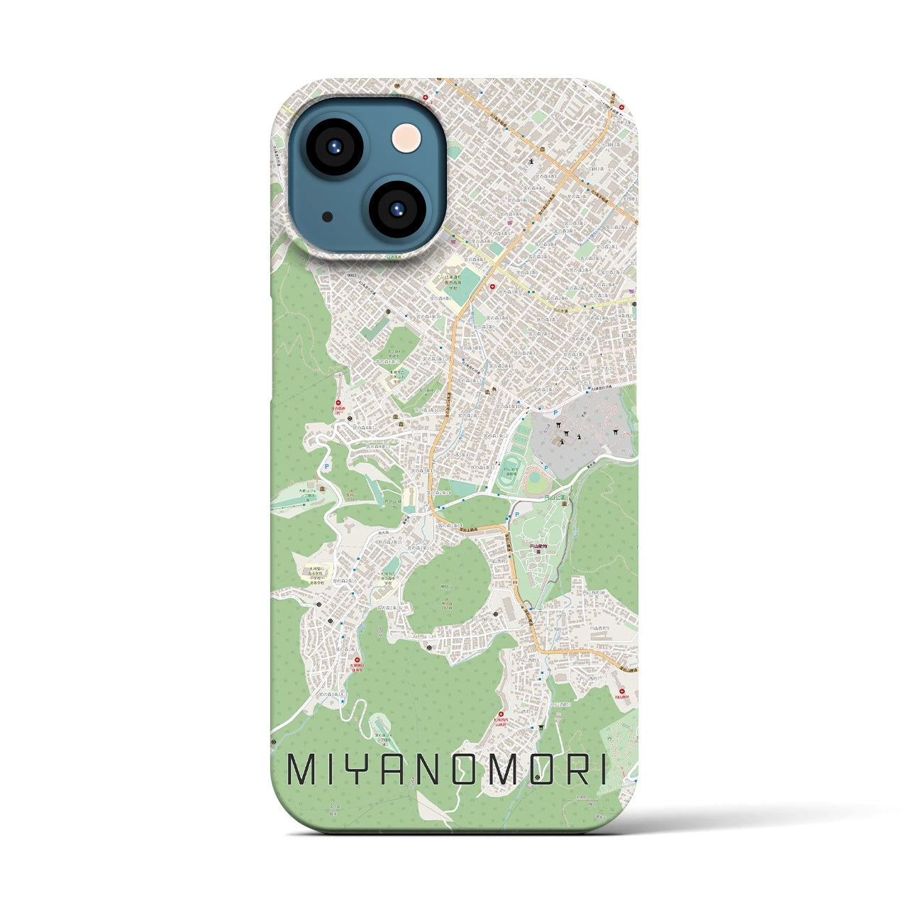 【宮の森（北海道）】地図柄iPhoneケース（バックカバータイプ）
