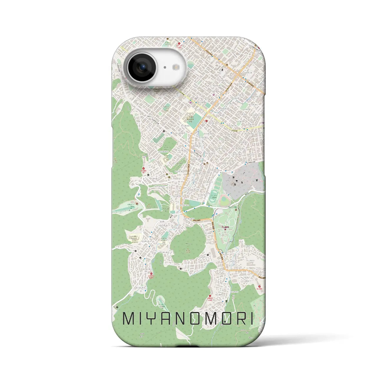 【宮の森（北海道）】地図柄iPhoneケース（バックカバータイプ）