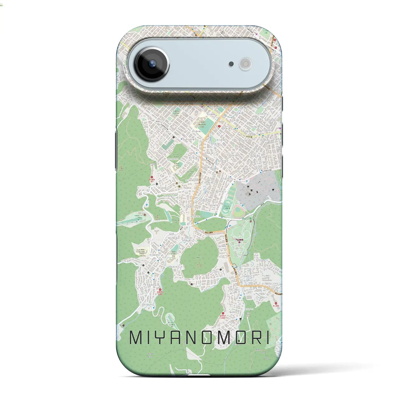 【宮の森（北海道）】地図柄iPhoneケース（バックカバータイプ）