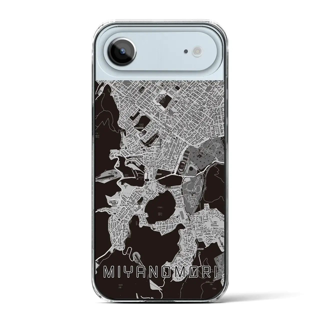 【宮の森（北海道）】地図柄iPhoneケース（クリアタイプ）