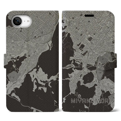 【宮の森（北海道）】地図柄iPhoneケース（手帳タイプ）