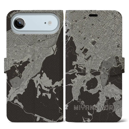 【宮の森（北海道）】地図柄iPhoneケース（手帳タイプ）