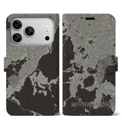 【宮の森（北海道）】地図柄iPhoneケース（手帳タイプ）