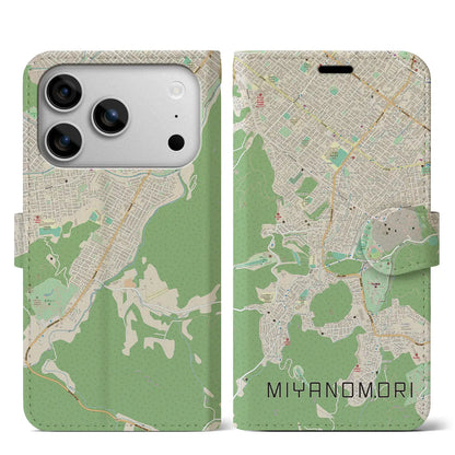 【宮の森（北海道）】地図柄iPhoneケース（手帳タイプ）