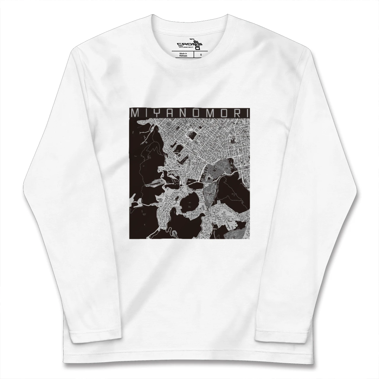 【宮の森（北海道）】地図柄ロングスリーブTシャツ