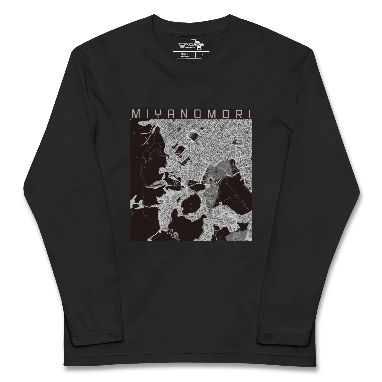 【宮の森（北海道）】地図柄ロングスリーブTシャツ