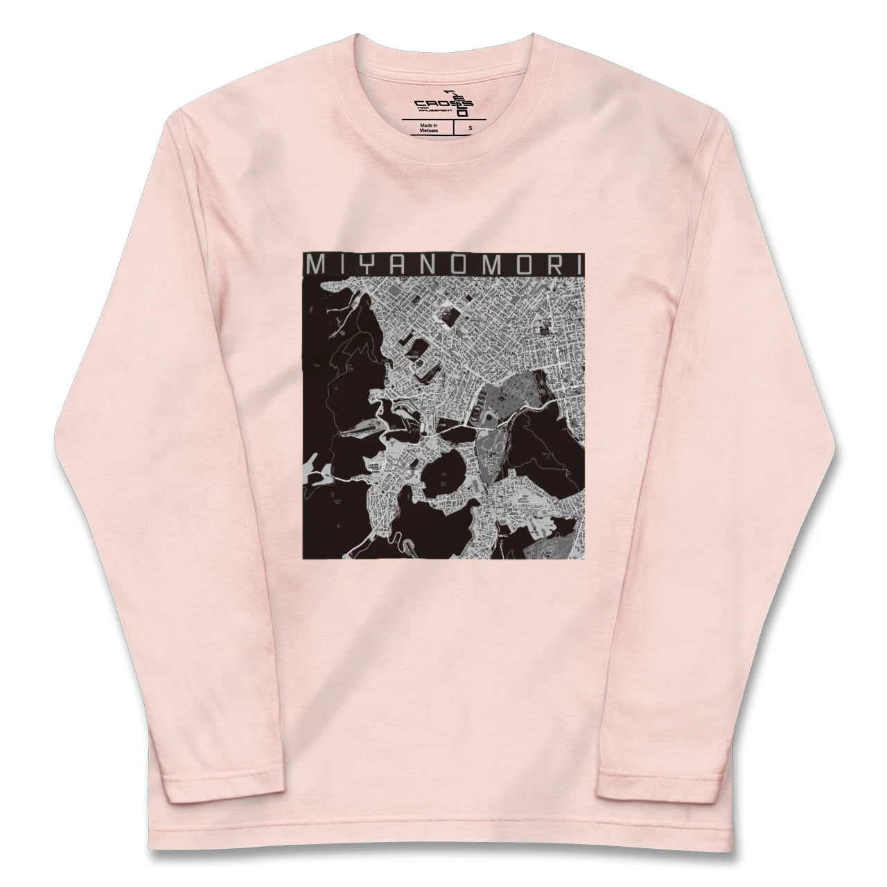【宮の森（北海道）】地図柄ロングスリーブTシャツ