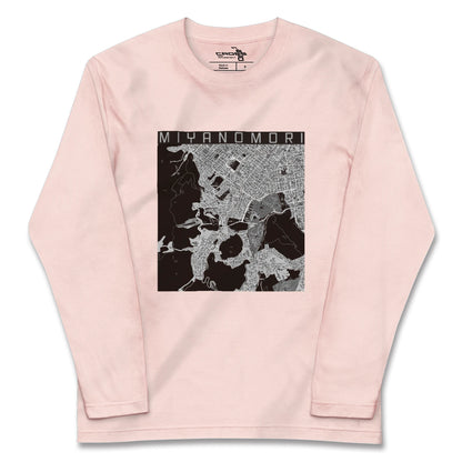 【宮の森（北海道）】地図柄ロングスリーブTシャツ