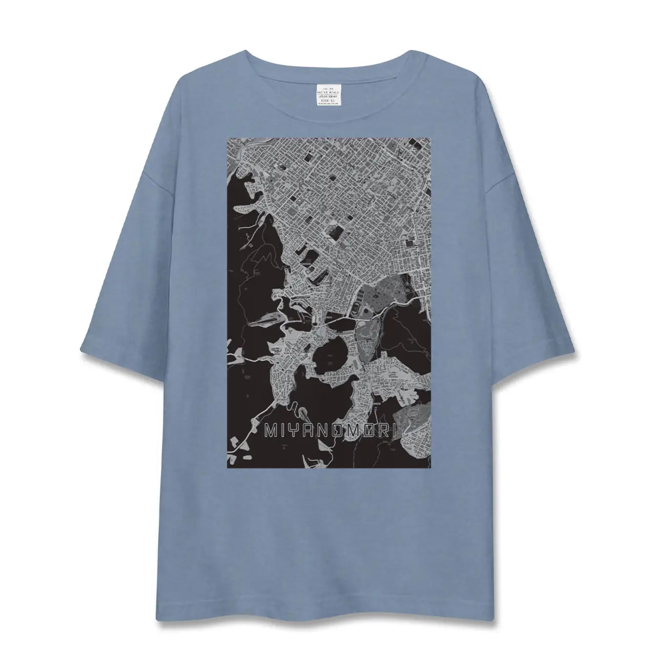 【宮の森（北海道）】地図柄ビッグシルエットTシャツ