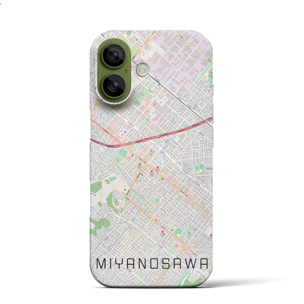 【宮の沢（北海道）】地図柄iPhoneケース（バックカバータイプ）