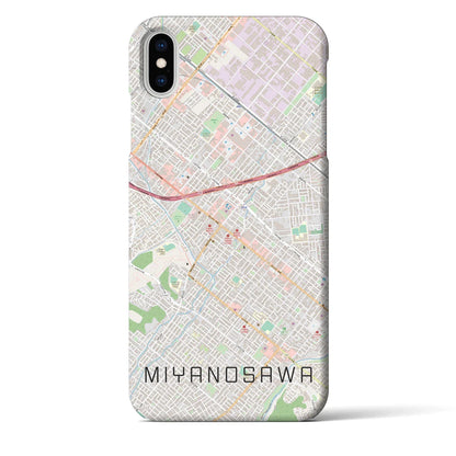 【宮の沢（北海道）】地図柄iPhoneケース（バックカバータイプ）